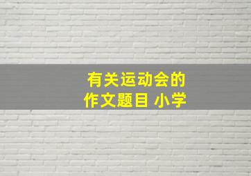 有关运动会的作文题目 小学